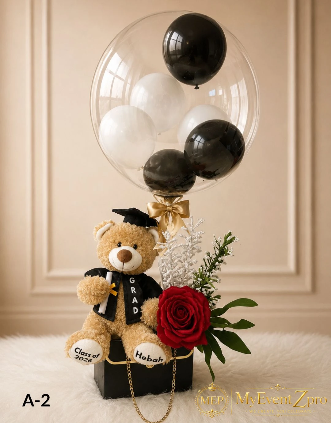 Personalized Graduation Bear Balloon Gift Set